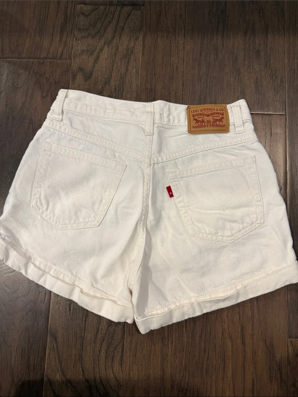 Levi's White High-Rise Denim Shorts